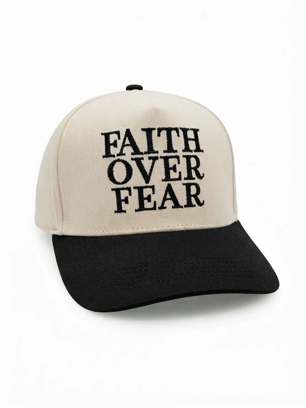 Zenana Faith Over Fear Hat in Black & White
